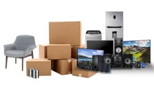 productos silla cajas televisiones bocinas refrigerador